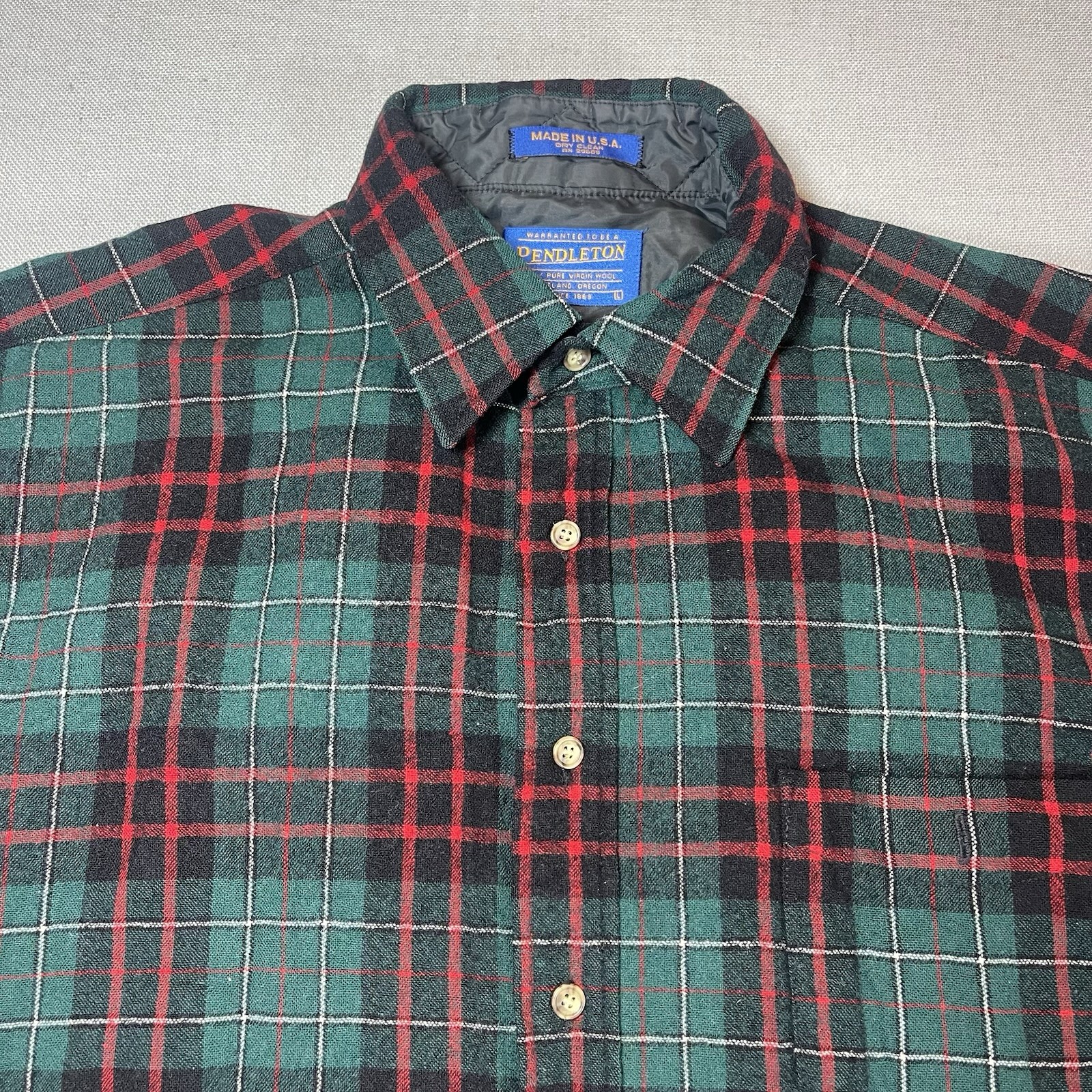 Pendleton Wool L/S Button Up Elbow Patch Shirt Me… - image 2