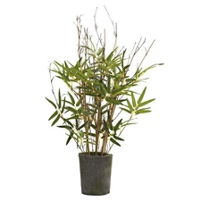 27" LARGE ARTIFICIAL FAKE SILK BAMBOO TREE ~ w/ CEMENT POT for HOME or OFFICE