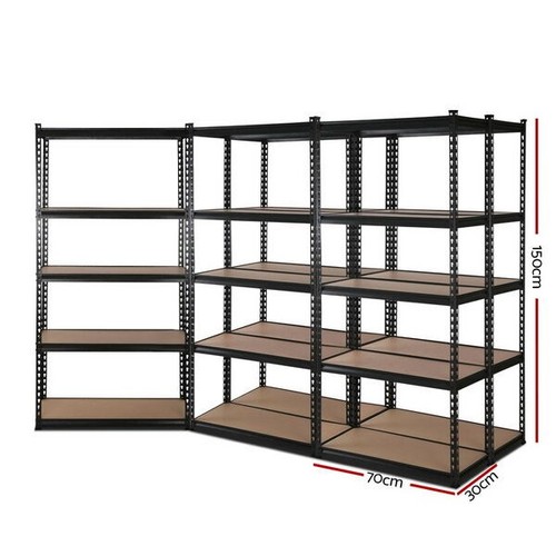 5X1.5M Garage Shelving Warehouse Rack Pallet Racking Storage Shelve Black - Picture 3 of 8