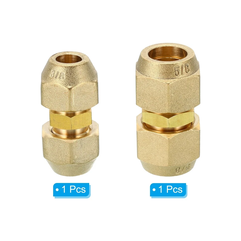 2pcs Pipe Extension Joint Connector Set for Copper Pipe Dia 3/8" and 5/8" - Image 3 of 4