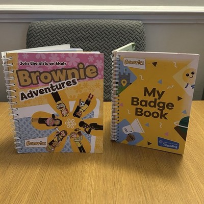 Brownies Books x 2 Adventure Book Unused Badge Book Some Used Pages See Pics