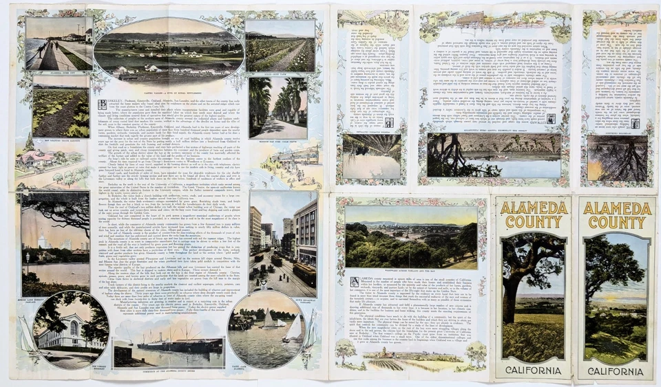 Condado de Alameda 1914 San Francisco - California vista de mapa promocional ORIGINAL Foto 4 de 4
