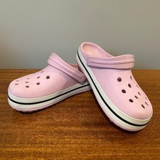 Crocs Women's Crocband Clog Pastel Pink White Blk 205434 Mens 5 Womens 7 Trendy