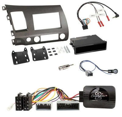 Einbauset Lenkradadapter Doppel DIN Autoradio für Honda Civic 06-10 Hybrid anthr - Bild 1 von 4
