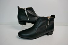 RUSSELL+BROMLEY "ZIP CODE" BLACK LEATHER/LEATHER LINED  ZIPPED ANKLE BOOTS UK 5