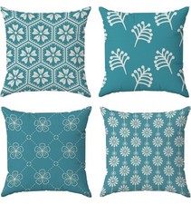 Türkis Grün Prime Home Blumen Kissenbezüge 4er Set. Kostenlose Lieferung 😊