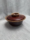 Vintage Hull Pottery Brown Drip Glaze Crestone Covered Casserole Dish 7.75"