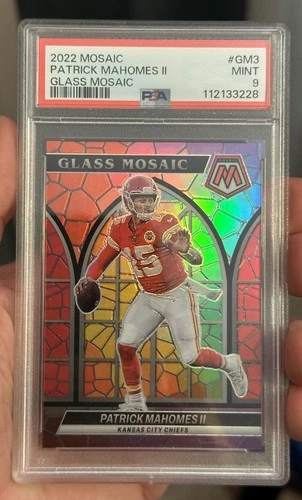2022 Panini Mosaic Glass Mosaic 3 Patrick Mahomes II PSA 9 MINT SSP CASE HIT SP