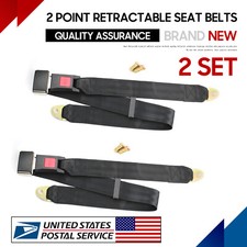 2 Sets Adjustable Seat Belt Car Truck Lap Belt Universal 2 Point Safety Travel