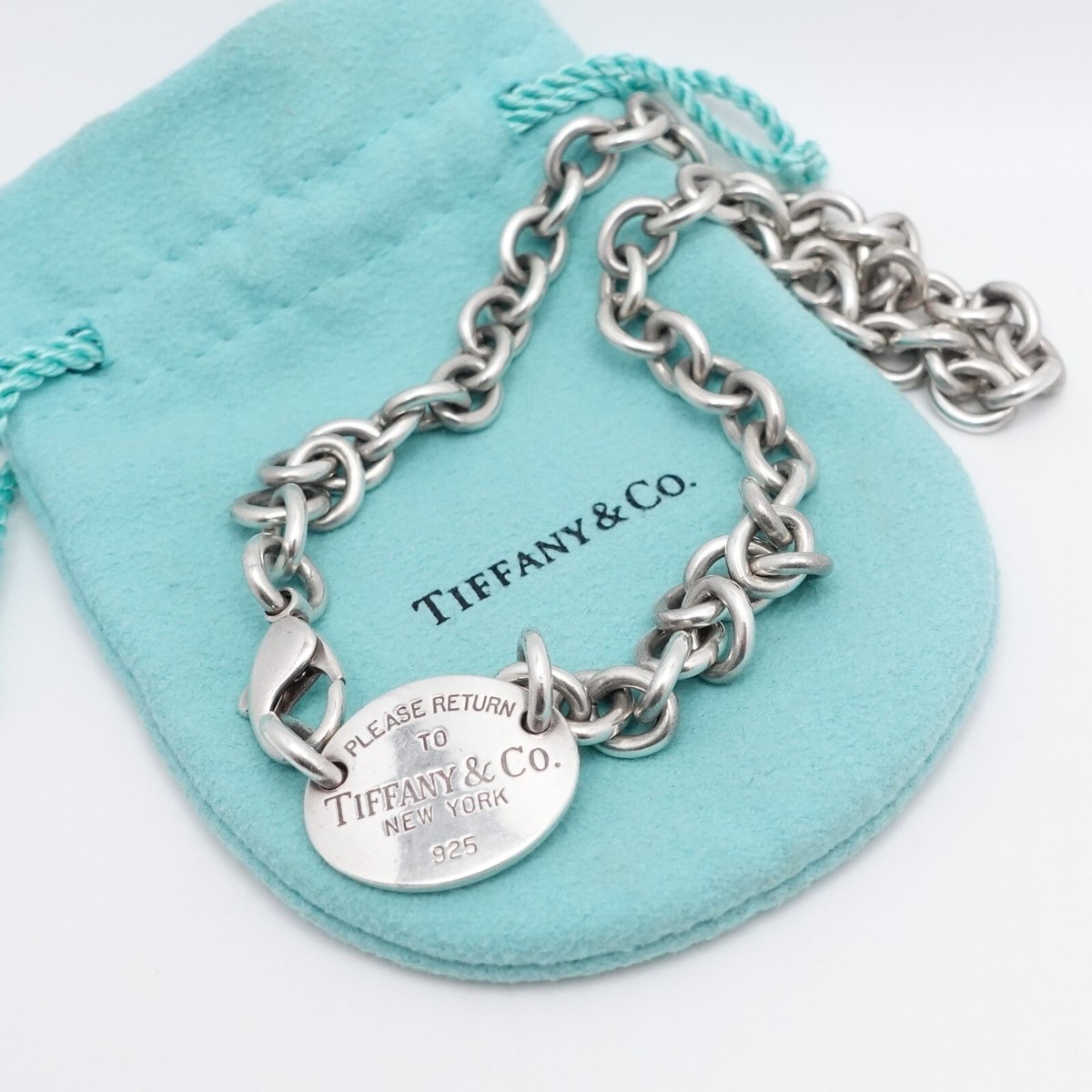 Tiffany & Co. Return to Tiffany ネックレス Tiffany & Co. Return To Sterling Silver Oval Tag Choker Necklace