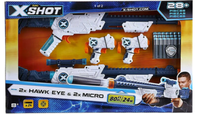 Zuru X-Shot Combo Two Hawk Eye and Two Micro