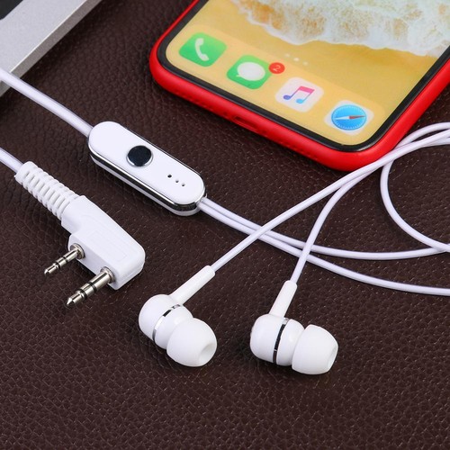 1.2m PTT Mic Earpiece Headset Replacement 2 Pin PTT Mic for BAOFENG KENWOOD - Photo 5/12