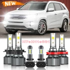 Para For Kia Sorento 2011-2016 6500K Combo LED faro alto bajo + luces antiniebla