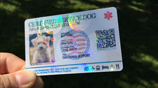 HOLOGRAPHIC SERVICE DOG ID CARD FOR SERVICE MEDICAL EMOTIONAL PTSD ANIMAL