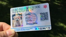 HOLOGRAPHIC SERVICE DOG ID CARD FOR SERVICE MEDICAL EMOTIONAL PTSD ANIMAL 