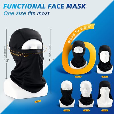 UV Protection Face Mask Balaclava Ski Sun Hood Tactical Masks Summer Face Cover - Foto 2