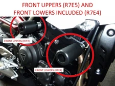 STREET TRIPLE 765RS 2017-2024 FRAME CRASH PROTECTION KIT LOWER & UPPER SLIDERS