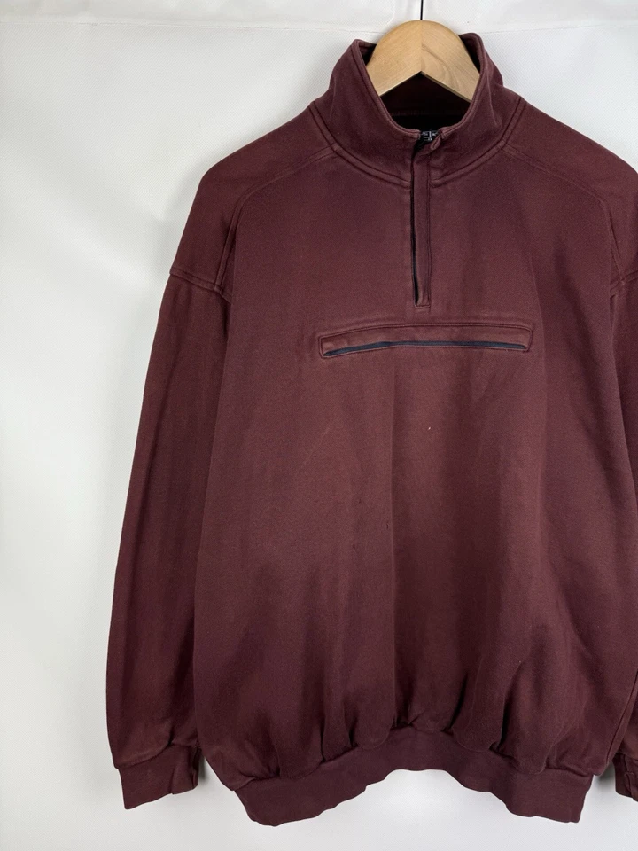 Pull sweat homme YSL Yves Saint Laurent vintage 1/4 zip taille 2XL - Photo 2/4