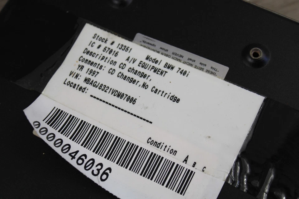 $94-2001 BMW E38 E31 750I 750IL 740I 740IL UNIDAD CAMBIADOR 6 CD Foto 3 de 4