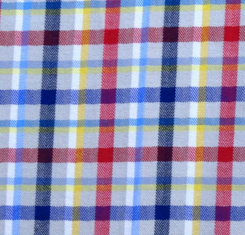 ALAN FLUSSER SHIRT L BOLD BRIGHT RED BLUE GREY GREEN CHECK PLAID MENS - Picture 2 of 5