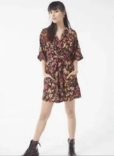 Urban Outfitters Floral Aloha Tie Front Shirt Dress Size Medium