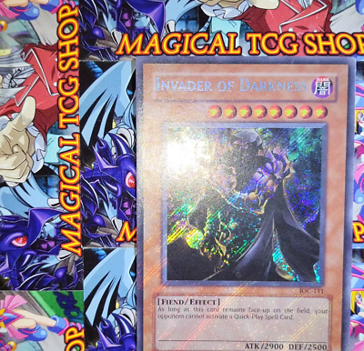 Yugioh Invader of Darkness IOC-111 Secret Rare Holo Bleed Misprint