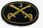CIVIL WAR 3RD CAVALRY CROSSED SABERS HAT CAP KEPI INSIGNIA-SMALL