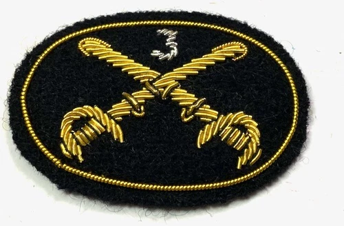 CIVIL WAR 3RD CAVALRY CROSSED SABERS HAT CAP KEPI INSIGNIA-SMALL
