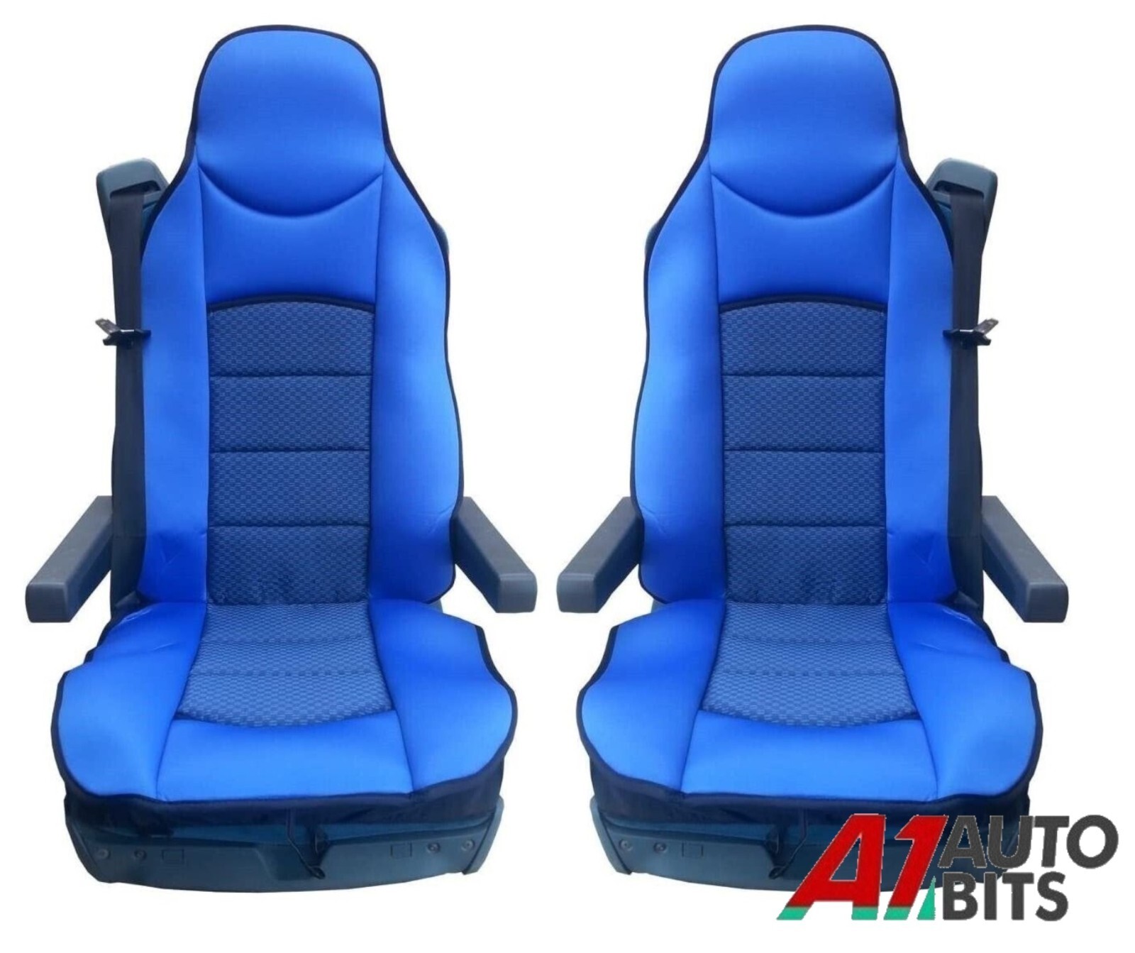 Blue Premium Padded Seat Covers Set Of 2 Cushion For Scania 4 G P R Series New