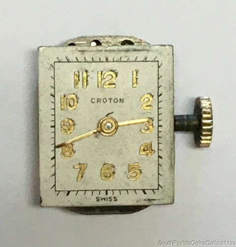 Croton Watch Movement 17 Jewels Cal A 6A C778 Parts or Repair