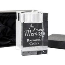 Image of Personalised Engraved In Loving Memory Of Daughter Tealight Candle Glass Holder