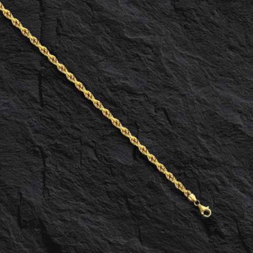 14k Gelbgold 16" Massiv Seil Anhänger Gliederkette/Halskette 1,4 mm 2,5 Gramm - Bild 1 von 1