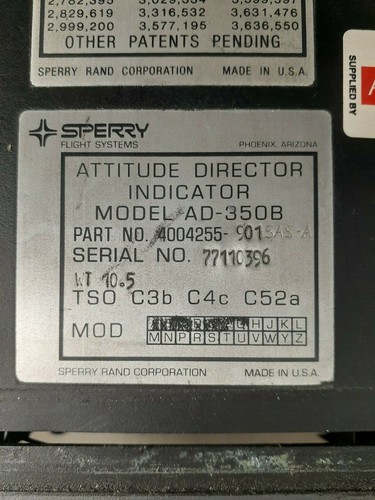 Attitude Director Indicator AD350B 4004255-901 As Is-For Parts Only - 第 6/6 張圖片