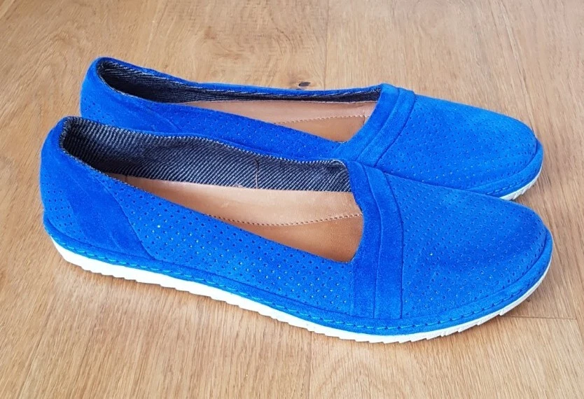 Clarks Soul of Africa African Guide Appartamento elettrico in pelle scamosciata blu. Taglia 5D NUOVISSIMA