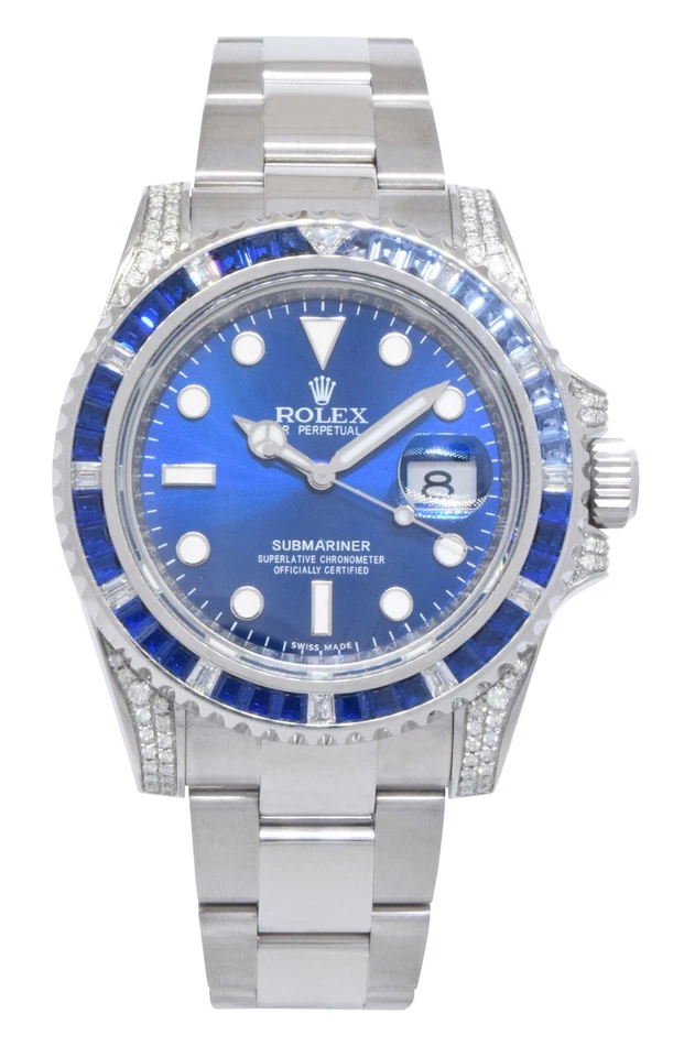 Relógio Rolex Submariner data aço mostrador azul diamante e safira 116610 - Imagem 2 de 4
