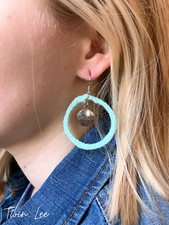 Mint Crochet Earring Hoops With Charms Crochet Jewelry Free Shipping