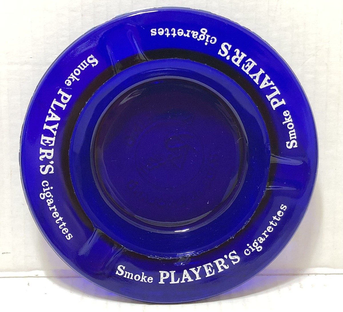 RARE Antique PLAYERS Cigarettes COBALT BLUE - Rare Color - Advertising  Ashtray