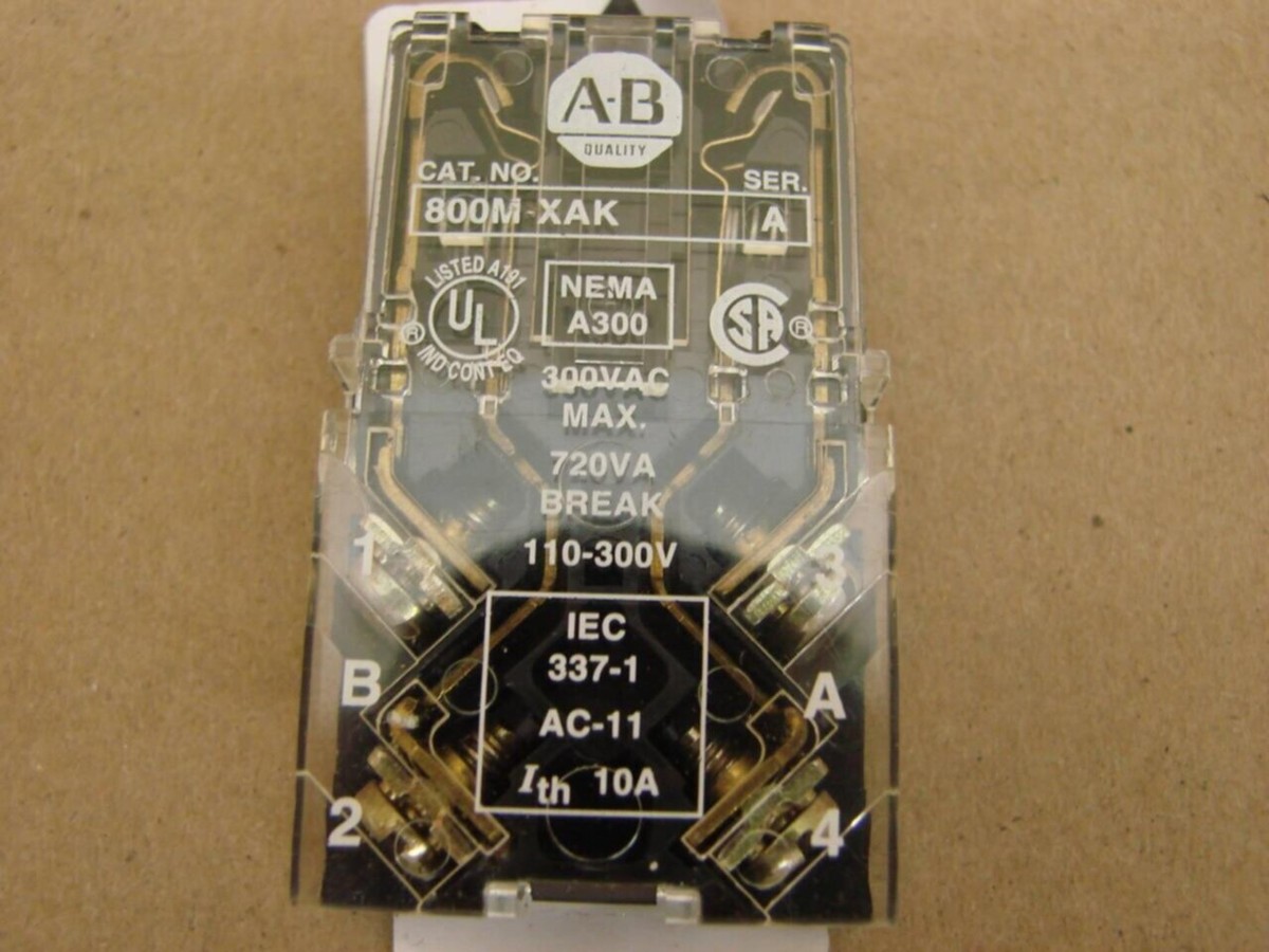 ALLEN BRADLEY Contact Block 800M-XAK SER A Used #13621 | eBay