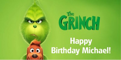 2x4 The Grinch vinyl Birthday Banner