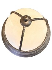 Antique Art Deco Caged Flush Mount Chandelier Ceiling Light Dome MCM 1141-32
