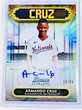 2022 Bowman Sterling Signage Autographs #SSAAC Armando Cruz /99 Nationals