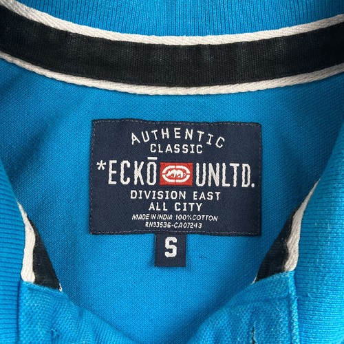 Vintage Ecko Unlimited Authentic Classic Polo Shirt Men's S Blue Collared INDIA - Picture 6 of 21