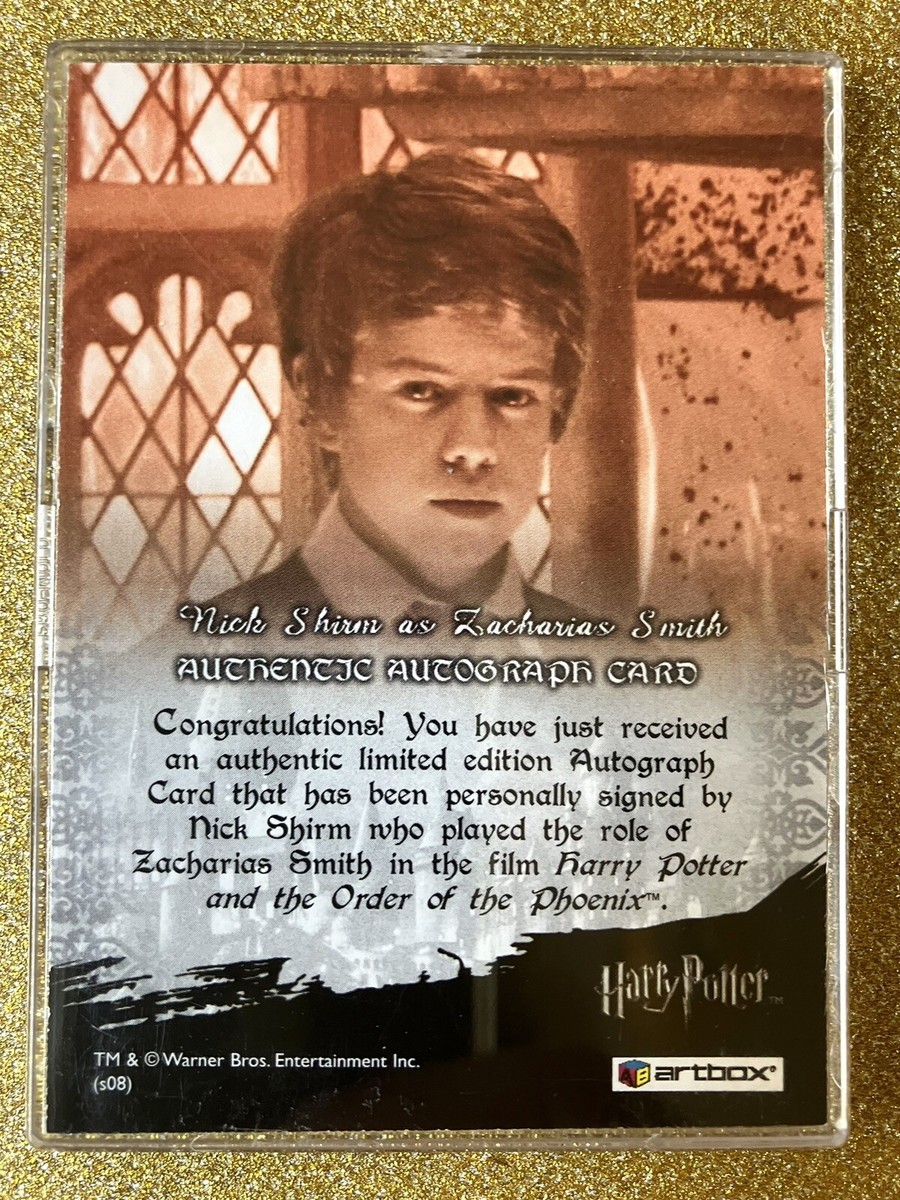 Harry Potter OOTPH Nick Shirm as Zacharias Smith Autograph Card | eBay