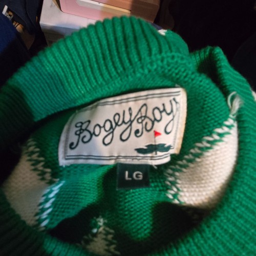 Bogey Boy Men's Diamond Pattern Crewneck Sweater Golf Macklemore Square Large - Picture 7 of 8