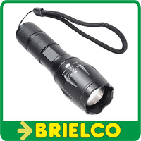 Taschenlampe Led 10W Dauerhaft Ansatz Und Zoom 7 Modi 3XAAA Aluminium Schwarz
