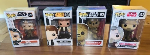 Star Wars Funko Pop Lot - Han Solo / Chewbacca / Luke Skywalker / Kuil - NIB