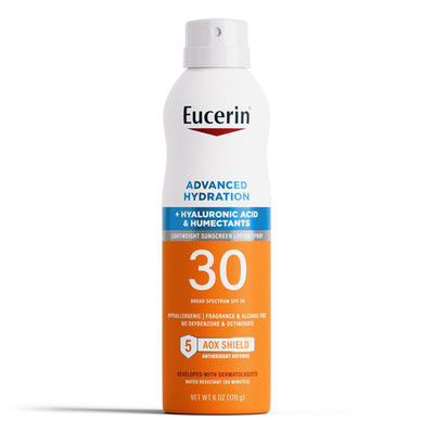 Eucerin Advanced Hydration SPF 30 Sunscreen Spray, Lightweight Spray Sunscreen w