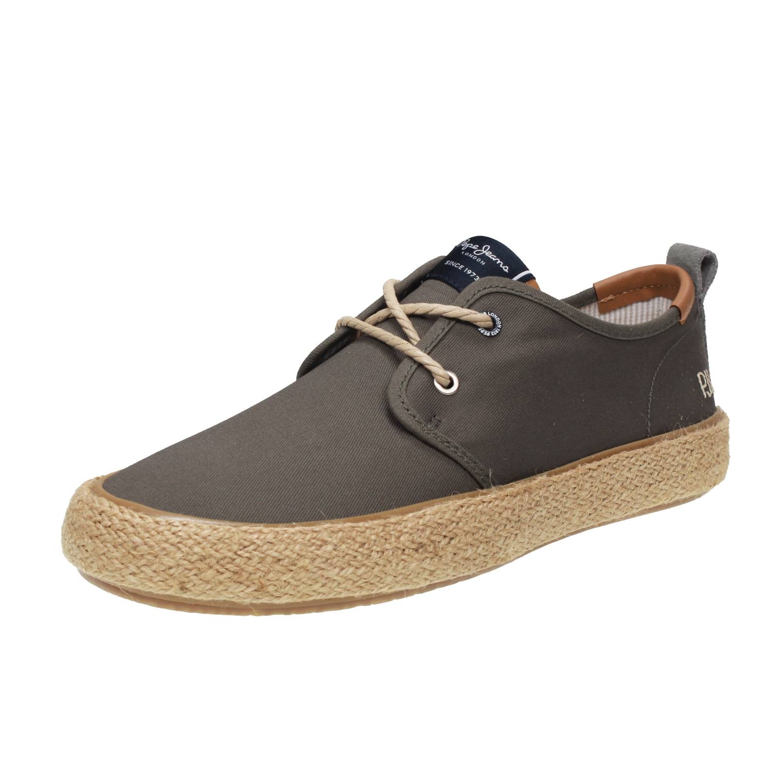 Pepe Jeans Port Bay - grüne Canvasschuhe - Größe 40 Herrenschuhe Sneaker