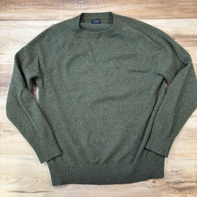 J.Crew Lambswool Blend Sweater Mens Large Heritage Minimalist Olive Green AA027