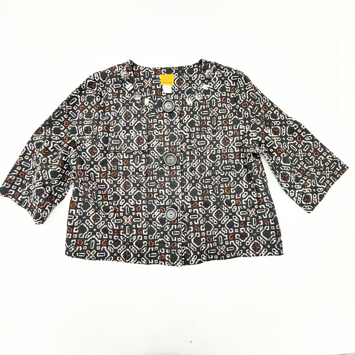 Ruby Red Geometric Tribal Patterned Lightweight C… - image 1